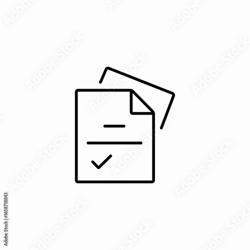 document with checkmark icon sign vector
