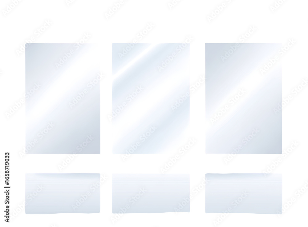 Obraz premium Four vertical and two horizontal rectangular, translucent panels