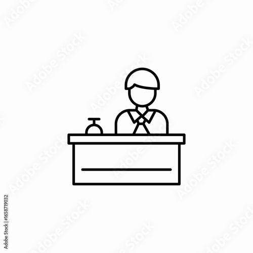 hotel receptionist icon sign vector