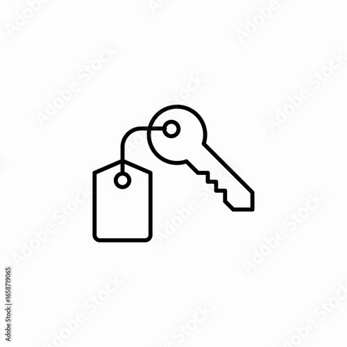 hotel room key icon sign vector