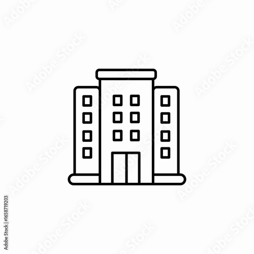 multistory hotel building icon sign vector