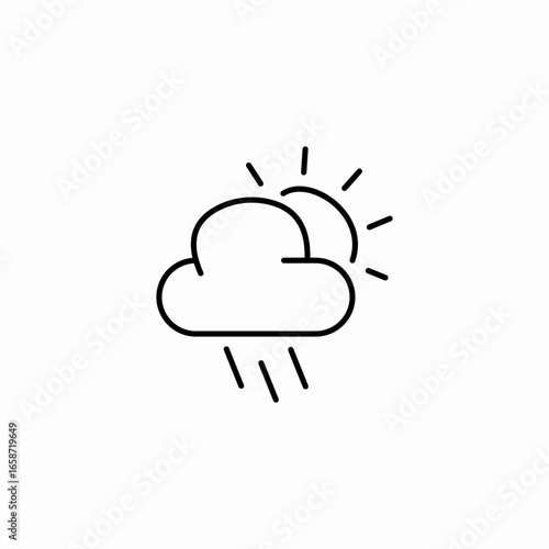 sun behind rain cloud icon sign vector