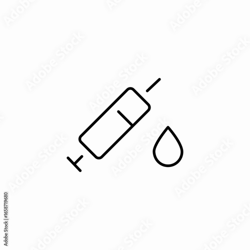 syringe and blood drop icon sign vector
