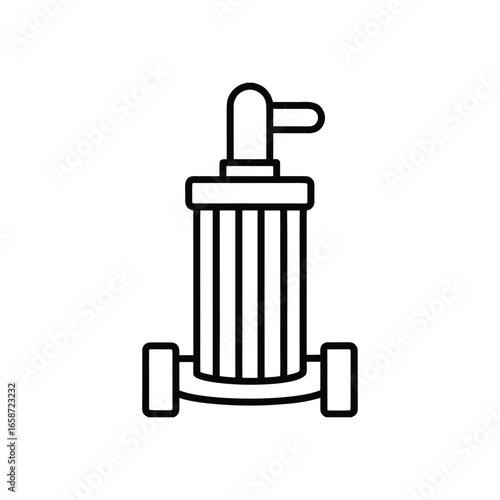 A thermostatic radiator valve line art vector illustration