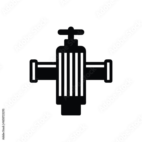 A thermostatic radiator valve silhouette vector illustration