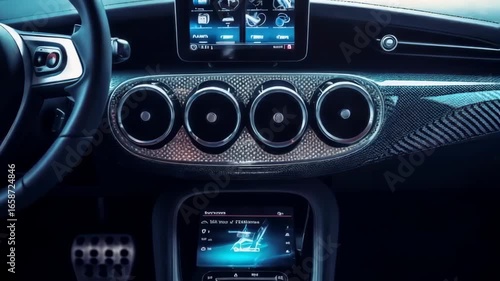 Futuristic Car Interior: Dashboard, Screens, and Modern Technology