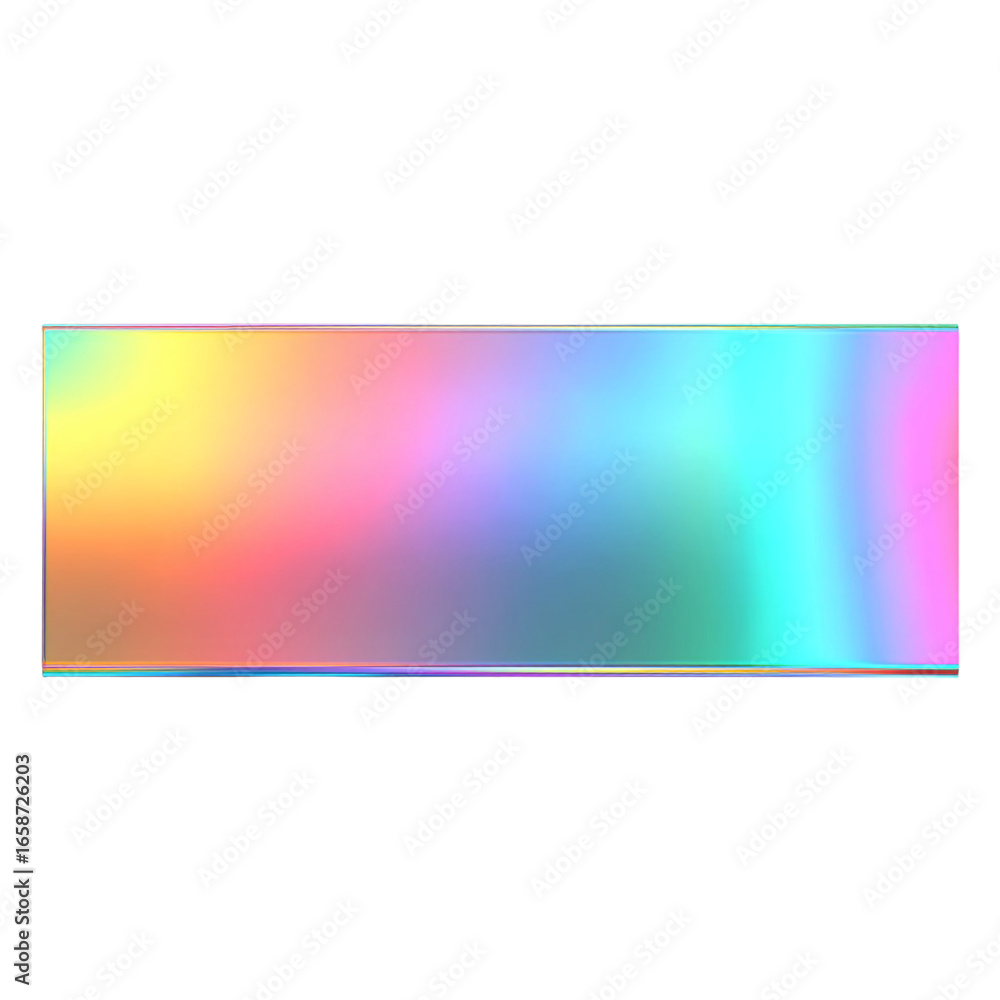 Obraz premium Rainbow Hologram Label Isolated on Transparent Background