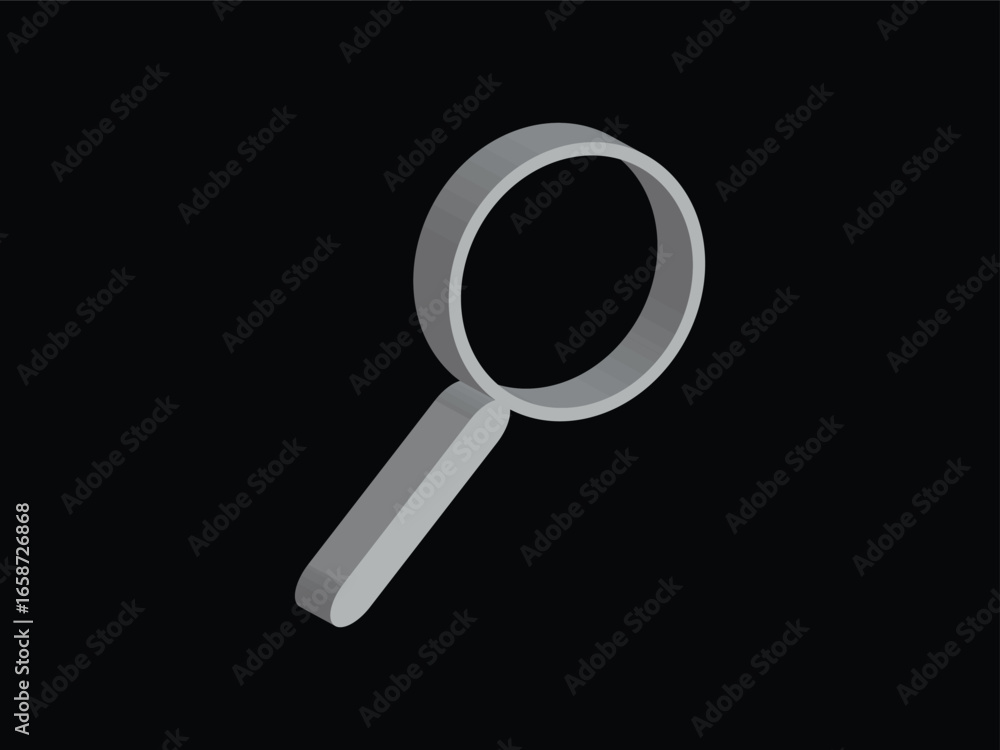 search 3d icon vector on black background search 3d icon vector on black background