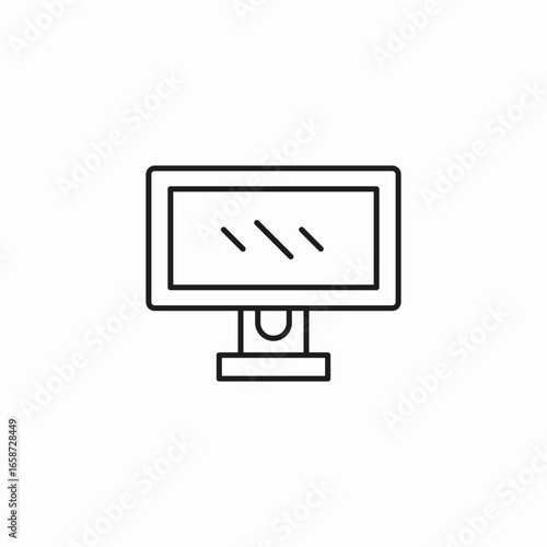 desktop computer monitor icon sign vector