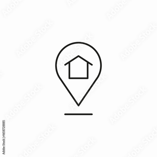 home location pin icon sign vector