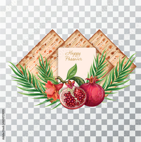 Happy Passover illustration with holiday symbols