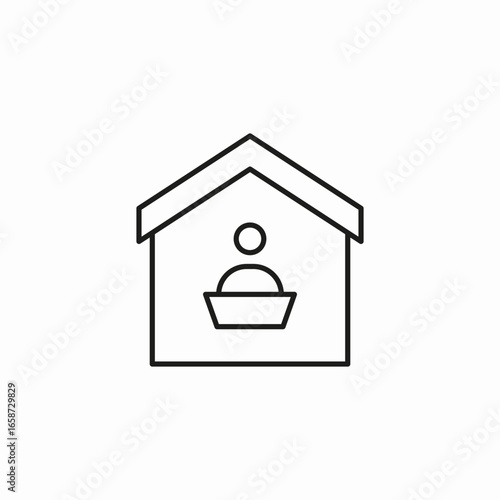 person in house icon sign vector