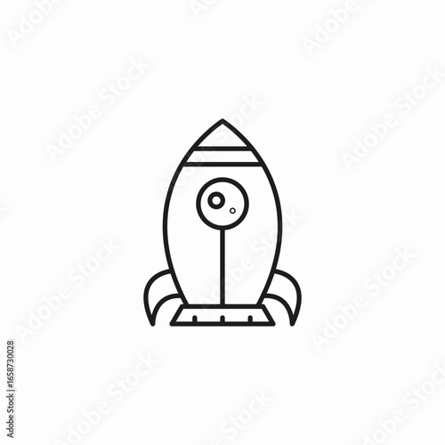 rocket ship spacecraft icon sign vector