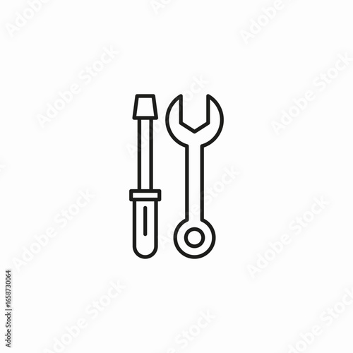 screwdriver and wrench icon sign vector