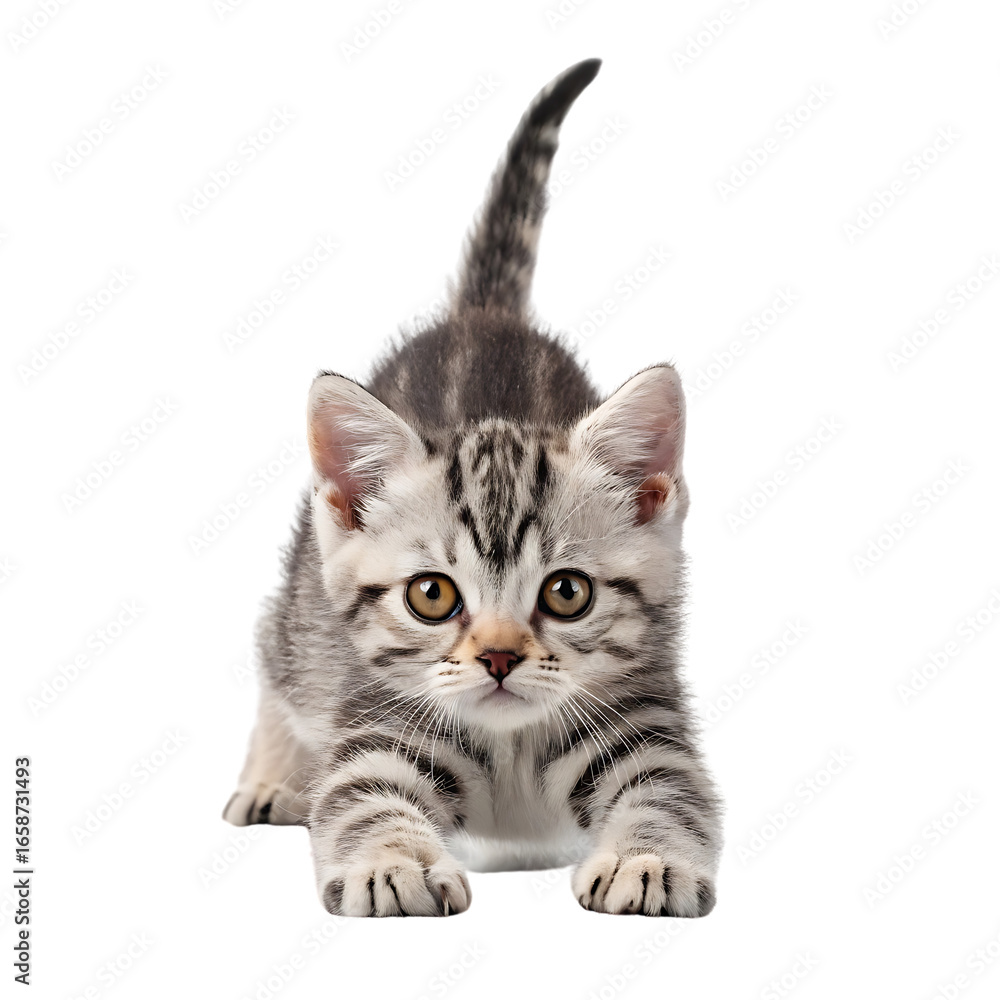 Fototapeta premium british kitten on white background