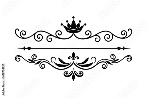 Collection of Luxury Ornamental Dividers Elegant Vector Silhouette