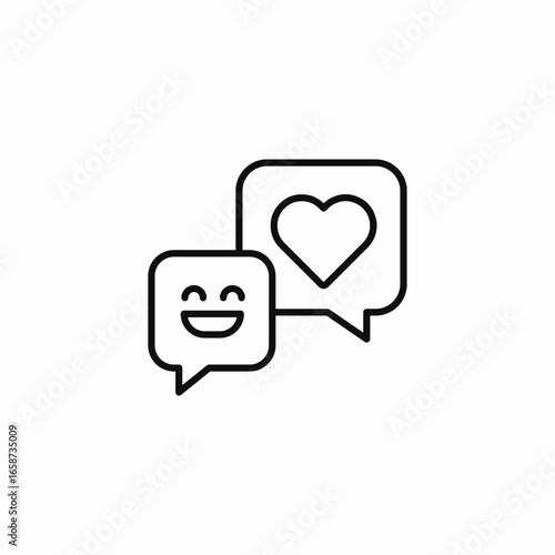 chat love message icon sign vector