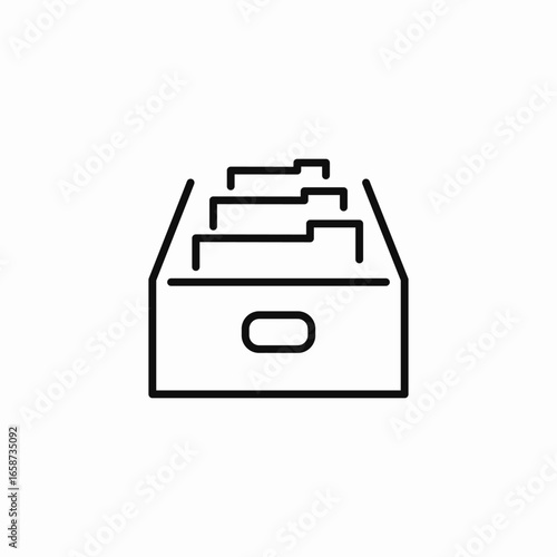 drawer with folders icon sign vector