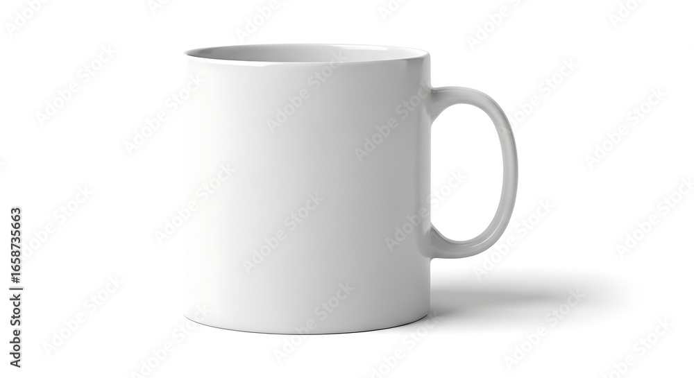 Fototapeta premium Blank White Ceramic Mug Isolated on White Background for Customization and Design