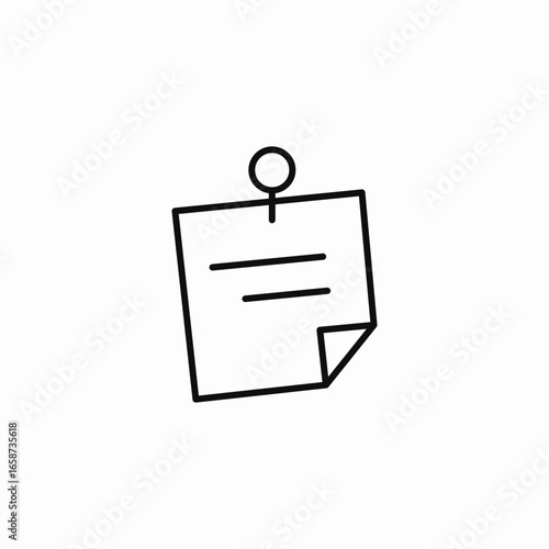 pinned note paper icon sign vector