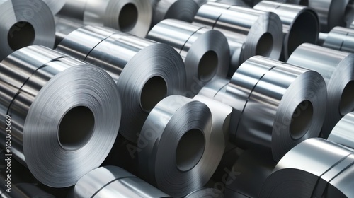 Steel Rolls: Industrial Metal Stockpile