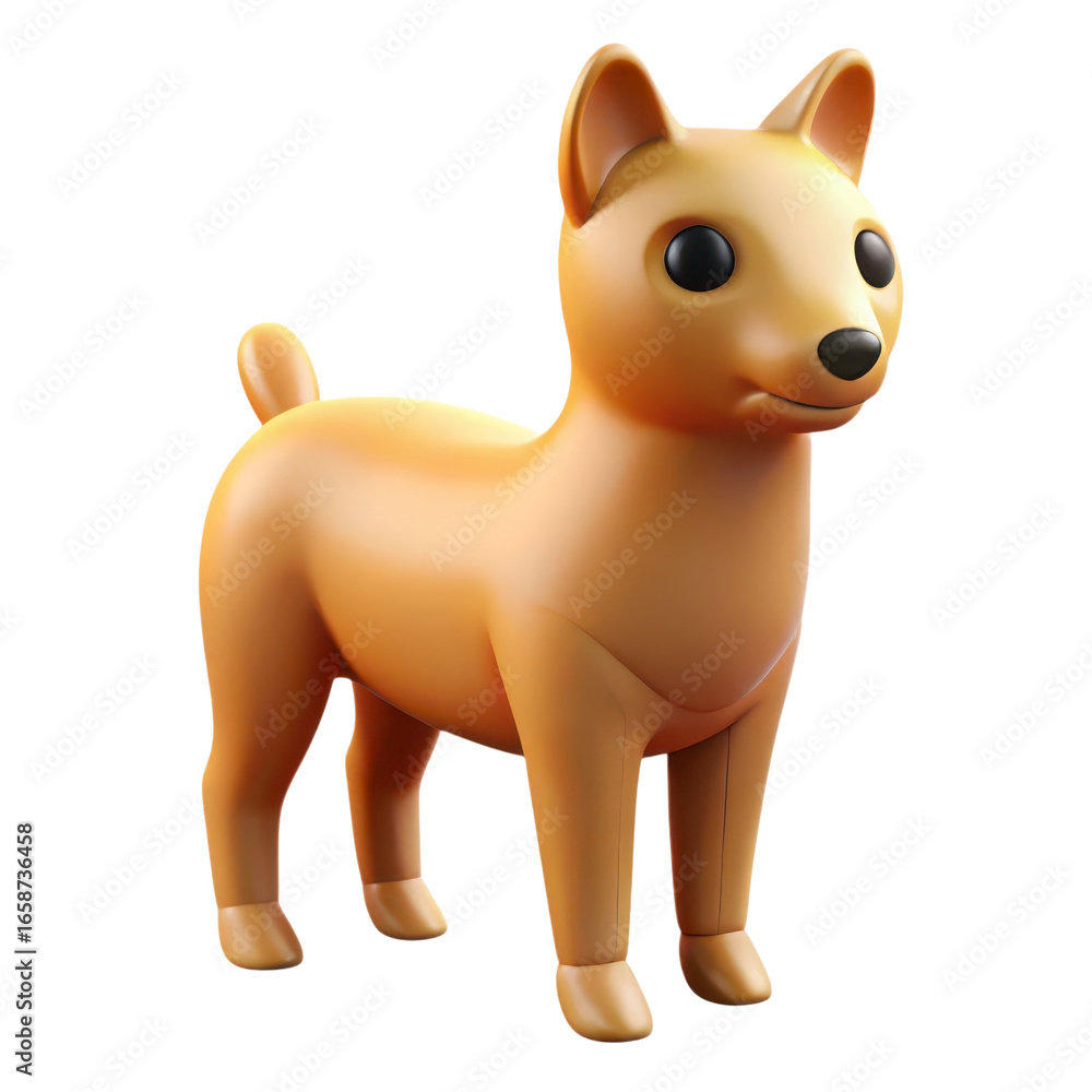 Obraz premium Cute cartoon dog standing on transparent background isolated on transparent background