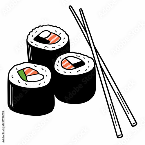 sushi and chopsticks
