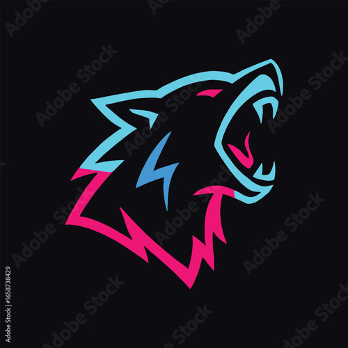 Cool Wolf Mascot Loog .eps