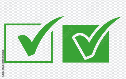 Green Check Mark Icon Design Set  2025,A green checkmark with a transparent background,High Resolution Vector Icon Set