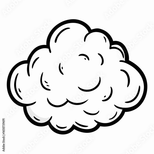 Charming cartoon cloud illustration perfect for weather forecasts, children's books, or whimsical design projects, evoking a sense of lightheartedness and imagination for any creative endeavor.
