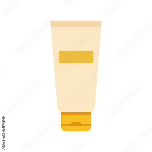 Cream tube, vector illustration, minimalistic cosmetics packaging with lid, beauty product for branding and printing