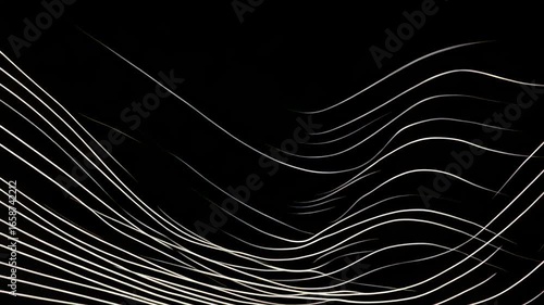 Abstract flowing white lines on transparent background, modern design
