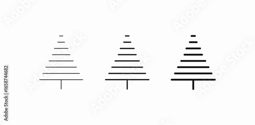 horizontal line tree icon sign vector