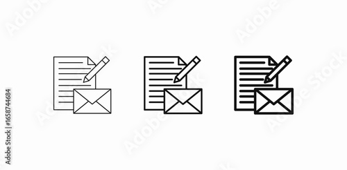 letter writing mail icon sign vector