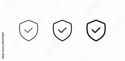 security shield with check icon sign vector