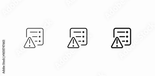 warning document list icon sign vector
