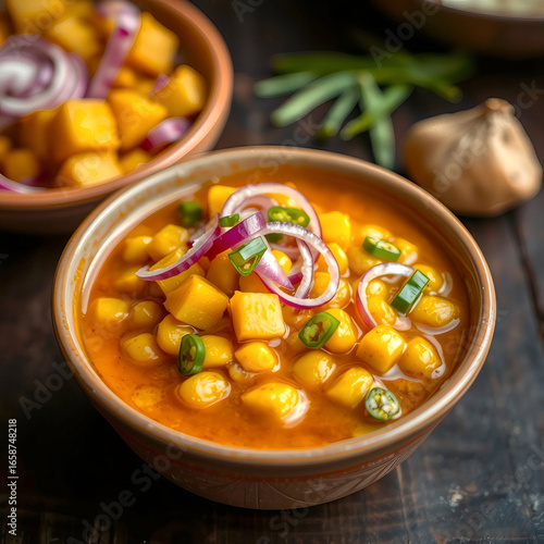 Ghugni – Iconic Kolkata Street Food with Spicy Yellow Peas and Traditional Garnish