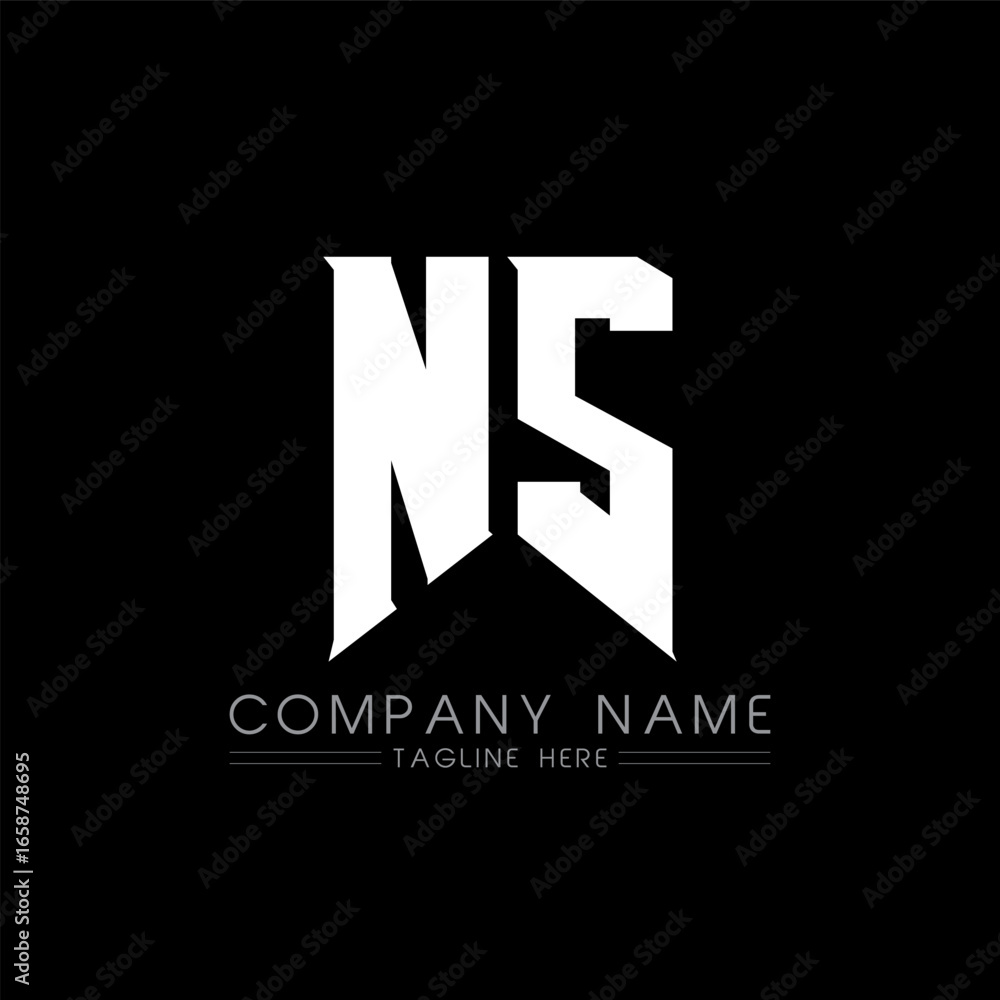 Obraz premium NS Letter Logo Design. Initial letters NS gaming's logo icon for technology companies. Tech letter NS minimal logo design template. NS letter design vector with white and black colors. NS