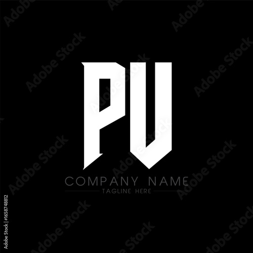 PU Letter Logo Design. Initial letters PU gaming's logo icon for technology companies. Tech letter PU minimal logo design template. PU letter design vector with white and black colors. PU