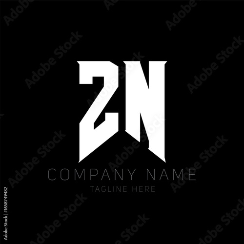 ZN Letter Logo Design. Initial letters ZN gaming's logo icon for technology companies. Tech letter ZN minimal logo design template. Z N letter design vector with white and black colors. zn, z n