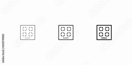 electric cooktop stove icon sign vector