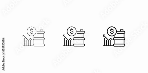 oil barrel chart icon sign vector