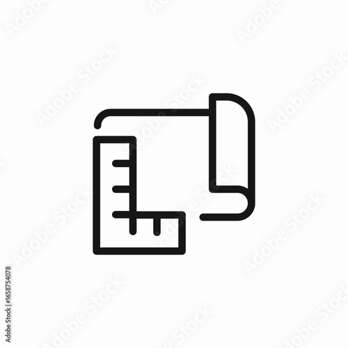 architectural blueprint and ruler icon sign vector