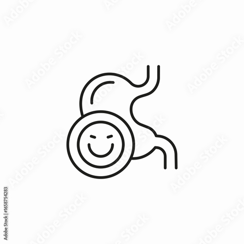 happy stomach health icon sign vector