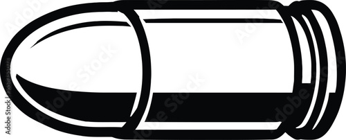 Bullet Ammunition Icon Vector - Classic Symbol for Firearm and Weapon