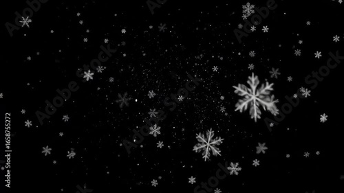 Snowflakes Falling: Winter Holiday Background Animation