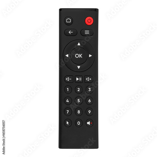 Wallpaper Mural Black remote control isolated on white background Torontodigital.ca