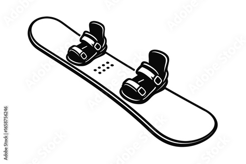 A Modern Snowboard With Bindings