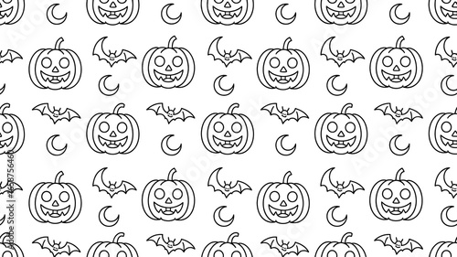 Wallpaper Mural Halloween Pattern With Pumpkins Bats and Moons image Torontodigital.ca