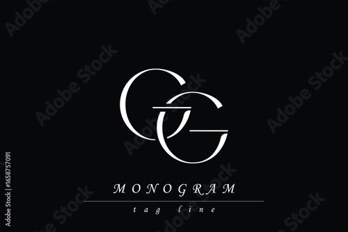 GG Initials Stylized Monogram Design Featuring Intertwined. Artistic representation of monogram initials creatively arranged and displayed.